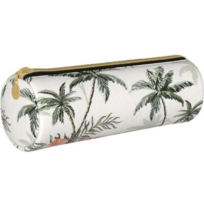 VANANI Draagbare etui met tropische palmbomen, multifunctioneel etui voor jongeren, met ritssluiting, geschikt voor school en kantoor, wit, één maat, etui, Wit., Cosmetische tas VANANI Draagbare etui met tropische palmbomen, multifunctioneel etui voor jongeren, met ritssluiting, geschikt voor school en kantoor, wit, één maat, etui, Wit., Cosmetische tas