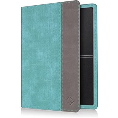 FINTIE Hoes voor Autopapier Voertuig bewijs, Ultraslank Licht Premium Kunstleer Voertuigbewijs Etui Creditcardhouder voor Het Kentekenbewijs Identiteitskaart en Kaarten, Turquoise/Brown FINTIE Hoes voor Autopapier Voertuig bewijs, Ultraslank Licht Premium Kunstleer Voertuigbewijs Etui Creditcardhouder voor Het Kentekenbewijs Identiteitskaart en Kaarten, Turquoise/Brown