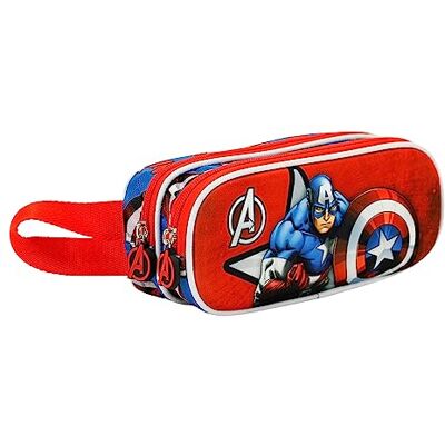 KARACTERMANIA Captain America Gravity 3D-etui, dubbel, rood, 3D-etui, dubbele zwaartekracht, Rood, 3D-etui met dubbele zwaartekracht KARACTERMANIA Captain America Gravity 3D-etui, dubbel, rood, 3D-etui, dubbele zwaartekracht, Rood, 3D-etui met dubbele zwaartekracht