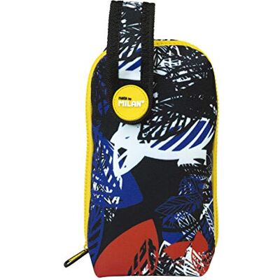 MILAN Jungle etui met inhoud 19 cm, zwart en geel, Zwart/Geel, 19 cm, mapje MILAN Jungle etui met inhoud 19 cm, zwart en geel, Zwart/Geel, 19 cm, mapje