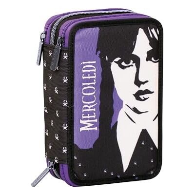 Seven Etui met 3 vakken, woensdag, paars, drievoudig vak, met potloden, markers, kleuren, accessoires voor rugzak, elementair, medium, aubergine, Taglia Unica, modern Seven Etui met 3 vakken, woensdag, paars, drievoudig vak, met potloden, markers, kleuren, accessoires voor rugzak, elementair, medium, aubergine, Taglia Unica, modern