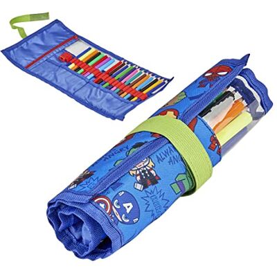 CERDÁ LIFE'S LITTLE MOMENTS Estuche Escolar Roll Niño van The Avengers Inclusief lapices van kleuren, Rotuladores, Goma en Sacapuntas voor Preescolar en Primaria Licencia Oficial Marvel, blauw,, CERDÁ LIFE'S LITTLE MOMENTS Estuche Escolar Roll Niño van The Avengers Inclusief lapices van kleuren, Rotuladores, Goma en Sacapuntas voor Preescolar en Primaria Licencia Oficial Marvel, blauw,,