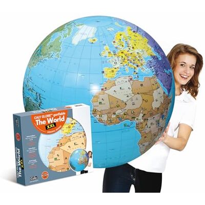 Caly XXL Opblaasbare Globe The World 85 cm, 060ENF, oceaanblauw Caly XXL Opblaasbare Globe The World 85 cm, 060ENF, oceaanblauw