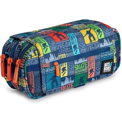 PracticOffice Drievoudig design etui met grote binnenvakken met individuele ritssluiting voor school- en reisbenodigdheden, Meerkleurig, Schooltassen PracticOffice Drievoudig design etui met grote binnenvakken met individuele ritssluiting voor school- en reisbenodigdheden, Meerkleurig, Schooltassen