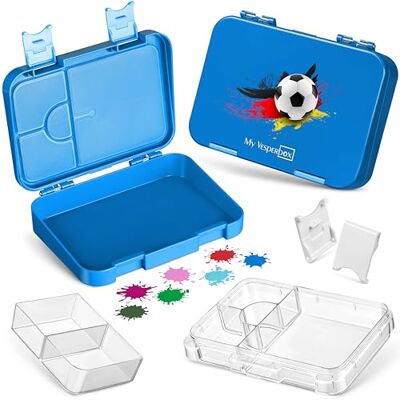 My Vesperbox Len lunchbox voor kinderen met 4 + 2 vakken Bento lunchbox voor school en kleuterschool, 4 of 6 vakken, extreem robuust, BPA-vrij Tritan, 21 x 15 cm My Vesperbox Len lunchbox voor kinderen met 4 + 2 vakken Bento lunchbox voor school en kleuterschool, 4 of 6 vakken, extreem robuust, BPA-vrij Tritan, 21 x 15 cm