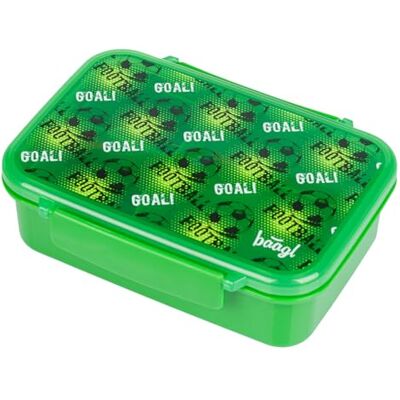 Baagl Lunchbox voor kinderen voor school, broodtrommel met vakken, voor meisjes, jongens, kleuterschool, snackbox, voetbalmotief Baagl Lunchbox voor kinderen voor school, broodtrommel met vakken, voor meisjes, jongens, kleuterschool, snackbox, voetbalmotief