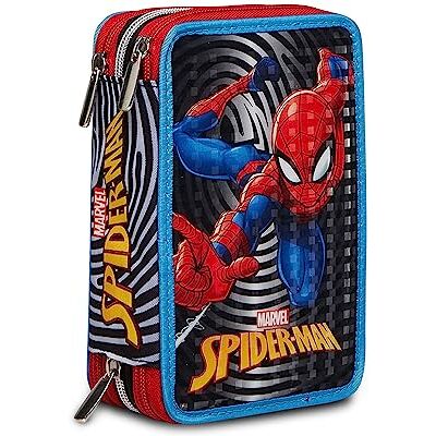 Seven SPIDER-MAN The Greatest Hero Schooltas met 3 ritssluitingen, meerkleurig, met potloden, viltstiften enz., pennenhouder voor school, voor kinderen, meerkleurig, Taglia Unica, school Seven SPIDER-MAN The Greatest Hero Schooltas met 3 ritssluitingen, meerkleurig, met potloden, viltstiften enz., pennenhouder voor school, voor kinderen, meerkleurig, Taglia Unica, school