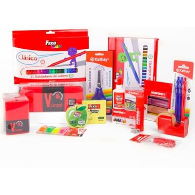 Grafoplás Grafoplas Schooltas met 3 vakken inclusief schoolmateriaal, basisschool, kleurpennen, puntenslijper, schoolliniaal, pennen, lijm, correctietape, krijtstiften, Rood, School Grafoplás Grafoplas Schooltas met 3 vakken inclusief schoolmateriaal, basisschool, kleurpennen, puntenslijper, schoolliniaal, pennen, lijm, correctietape, krijtstiften, Rood, School