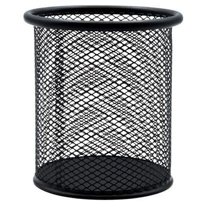 RAYLU PAPER ® Ronde metalen netpotloodhouder voor bureau, potloodhouder, bureau-organizer met een diameter van 90 mm (grafiet) RAYLU PAPER ® Ronde metalen netpotloodhouder voor bureau, potloodhouder, bureau-organizer met een diameter van 90 mm (grafiet)
