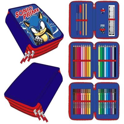CERDÁ LIFE'S LITTLE MOMENTS Sonic etui met 3 vakken, kleur blauw, 12,5 x 6,5 x 19,5 cm, gemaakt van 100% polyester, ritssluiting, met accessoires, origineel product ontworpen in Spanje, blauw, etui CERDÁ LIFE'S LITTLE MOMENTS Sonic etui met 3 vakken, kleur blauw, 12,5 x 6,5 x 19,5 cm, gemaakt van 100% polyester, ritssluiting, met accessoires, origineel product ontworpen in Spanje, blauw, etui
