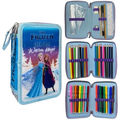CARTOON Pennenetui met 3 ritssluitingen, compleet voor school, 44 stuks, schrijfwaren, Papermate Markers, Giotto, accessoires voor kinderen en jongeren, De ijskoningin, etui CARTOON Pennenetui met 3 ritssluitingen, compleet voor school, 44 stuks, schrijfwaren, Papermate Markers, Giotto, accessoires voor kinderen en jongeren, De ijskoningin, etui