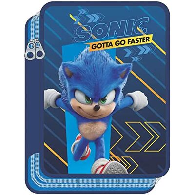 GIOVAS Plumier 2 ritsen Sonic EL Hedgehog Sonic The Hedgehog etui met 2 verdiepingen voor kinderen, 20 cm, blauw, etui, Blauw, Geval GIOVAS Plumier 2 ritsen Sonic EL Hedgehog Sonic The Hedgehog etui met 2 verdiepingen voor kinderen, 20 cm, blauw, etui, Blauw, Geval