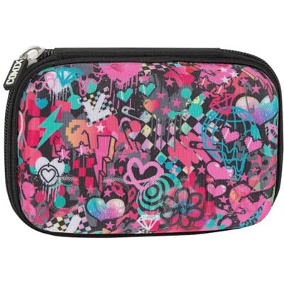 COMIX BRIGHT Maxi-etui met ritssluiting voor kinderen en jongeren, inclusief schrijfwarenset, hoes met grafische print, stijf met ritssluiting, 22 x 5 x 7 cm, roze, casual, Roze, informeel COMIX BRIGHT Maxi-etui met ritssluiting voor kinderen en jongeren, inclusief schrijfwarenset, hoes met grafische print, stijf met ritssluiting, 22 x 5 x 7 cm, roze, casual, Roze, informeel