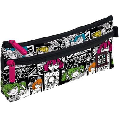 Grafoplás Plat schooletui 2 vakken 23 x 10 cm vakken met ritssluiting gemakkelijk te openen ritsen Yuku-collectie Bits & Bobs Pop Up Design, zwart, 23 x 10 cm, etui, zwart., Platte Grafoplás Plat schooletui 2 vakken 23 x 10 cm vakken met ritssluiting gemakkelijk te openen ritsen Yuku-collectie Bits & Bobs Pop Up Design, zwart, 23 x 10 cm, etui, zwart., Platte
