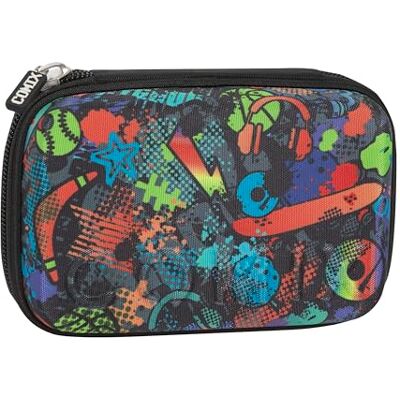 COMIX BRIGHT Maxi-etui met ritssluiting voor kinderen en jongeren, inclusief schrijfwarenset, hoes met grafische print, stijf met ritssluiting, 22 x 5 x 7 cm, meerkleurig, Bright, Meerkleurig, COMIX BRIGHT Maxi-etui met ritssluiting voor kinderen en jongeren, inclusief schrijfwarenset, hoes met grafische print, stijf met ritssluiting, 22 x 5 x 7 cm, meerkleurig, Bright, Meerkleurig,