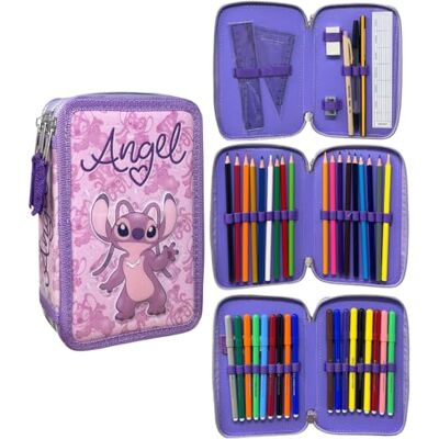 CARTOON Etui met 3 ritssluiting voor school, compleet, 44 stuks, schrijfwaren, Papermate-pen, Giotto markers, accessoires voor kinderen en jongeren, Engel, informeel CARTOON Etui met 3 ritssluiting voor school, compleet, 44 stuks, schrijfwaren, Papermate-pen, Giotto markers, accessoires voor kinderen en jongeren, Engel, informeel