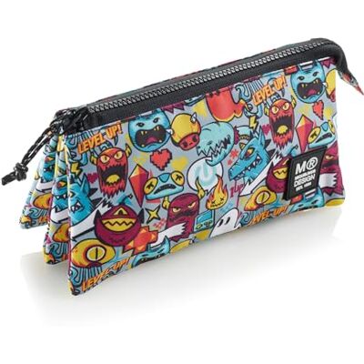 Miquelrius , Etui met drie vakken, schooltas, ritssluitingen van robuust kunststof, metalen handgrepen, etui 220 x 115 x 20 mm, Level Up, meerkleurig, 220 x 115 x 20 mm,, Meerkleurig, Level Up Miquelrius , Etui met drie vakken, schooltas, ritssluitingen van robuust kunststof, metalen handgrepen, etui 220 x 115 x 20 mm, Level Up, meerkleurig, 220 x 115 x 20 mm,, Meerkleurig, Level Up