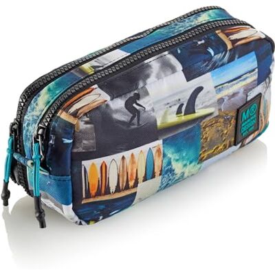 Miquelrius Schooltas, dubbel etui, gemaakt van gerecyclede flessen, ritssluiting, organiseer je schoolmateriaal voor de eerste schooldag, surfen, meerkleurig, etui Miquelrius Schooltas, dubbel etui, gemaakt van gerecyclede flessen, ritssluiting, organiseer je schoolmateriaal voor de eerste schooldag, surfen, meerkleurig, etui