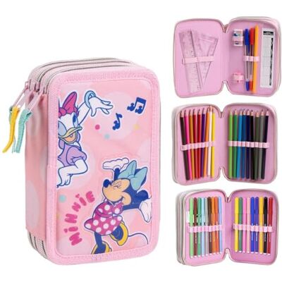 CARTOON Schooltas met 3 ritssluiting, drievoudig multivak, compleet, 44 stuks, kleuren, giotto, schrijfwaren voor kinderen, Minnie, etui CARTOON Schooltas met 3 ritssluiting, drievoudig multivak, compleet, 44 stuks, kleuren, giotto, schrijfwaren voor kinderen, Minnie, etui