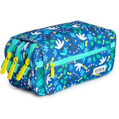 PracticOffice Drievoudig design etui met grote binnenvakken met individuele ritssluiting voor school- en reisbenodigdheden, Meerkleurig, Schooltassen PracticOffice Drievoudig design etui met grote binnenvakken met individuele ritssluiting voor school- en reisbenodigdheden, Meerkleurig, Schooltassen