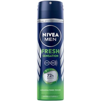 NIVEA MEN Fresh Sensation Deodorant Spray (1 x 150 ml), 72 uur frisheid, langdurige anti-transpirant met unieke INFINIFRESH-formule NIVEA MEN Fresh Sensation Deodorant Spray (1 x 150 ml), 72 uur frisheid, langdurige anti-transpirant met unieke INFINIFRESH-formule