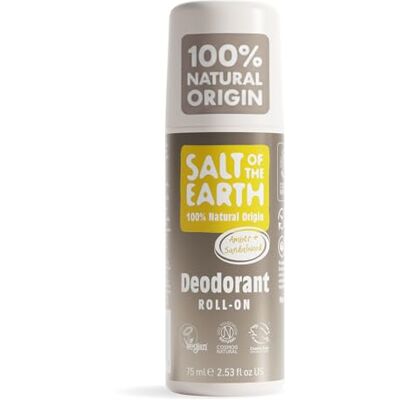 Salt Of the Earth Natural Deodorant Roll On by , Amber & Sandalwood Veganistisch, Langdurige bescherming, Leaping Bunny Approved, Made in the UK 75 ml Salt Of the Earth Natural Deodorant Roll On by , Amber & Sandalwood Veganistisch, Langdurige bescherming, Leaping Bunny Approved, Made in the UK 75 ml