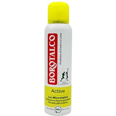 Borotalco Active Uniseks deodorant met microtalc met cedergeur en vijlspray, 48 uur, zonder alcohol, 150 ml (1) Borotalco Active Uniseks deodorant met microtalc met cedergeur en vijlspray, 48 uur, zonder alcohol, 150 ml (1)