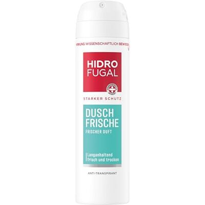 Hidrofugal Frisse douchespray (150 ml), zweetbescherming met aangename en frisse geur, deodorantspray voor sterke bescherming, zonder ethylalcohol Hidrofugal Frisse douchespray (150 ml), zweetbescherming met aangename en frisse geur, deodorantspray voor sterke bescherming, zonder ethylalcohol