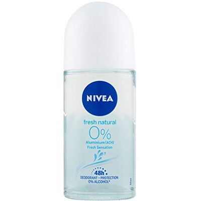 NIVEA Roll On Alu Free Fresh Natural 0% deodorant zonder aluminium, 50 g NIVEA Roll On Alu Free Fresh Natural 0% deodorant zonder aluminium, 50 g