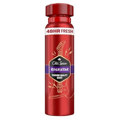 Old Spice Rockstar Deospray voor heren, 150 ml, frisheid 48 uur, langdurige geur, geurkwaliteit, 0% aluminiumzouten Old Spice Rockstar Deospray voor heren, 150 ml, frisheid 48 uur, langdurige geur, geurkwaliteit, 0% aluminiumzouten