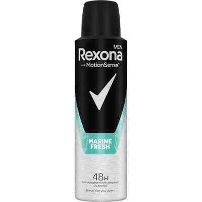 Rexona Men MotionSense Stay Fresh Marine anti-transpirant deodorantspray met 48 uur bescherming tegen lichaamsgeur en okselzweet 150 ml Rexona Men MotionSense Stay Fresh Marine anti-transpirant deodorantspray met 48 uur bescherming tegen lichaamsgeur en okselzweet 150 ml