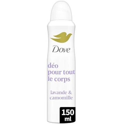 Dove Deodorant voor het hele lichaam, lavendel en kamille, gevoelige huid, 150 ml Protection Anti-Odeurs 72h, 0% Alcool, Aisselles, Poitrine, Cuisses & Plus, Anti Traces-Blanches, Testé dematologiquement Dove Deodorant voor het hele lichaam, lavendel en kamille, gevoelige huid, 150 ml Protection Anti-Odeurs 72h, 0% Alcool, Aisselles, Poitrine, Cuisses & Plus, Anti Traces-Blanches, Testé dematologiquement