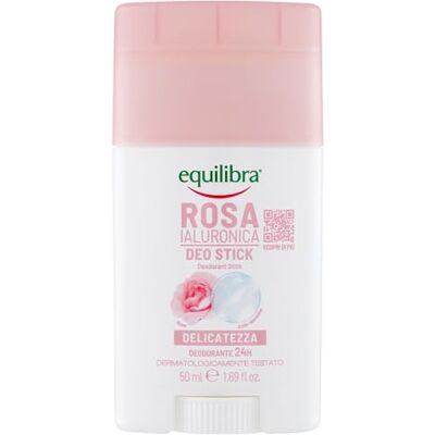 Equilibra Body Hyaluronic Rose Deo Stick, Deodorant Stick Geschikt voor Gevoelige Huid, 24H Deodorant met Anti-Odor-Complex op Rozenbasis en Hyaluronzuur, 75 ml Equilibra Body Hyaluronic Rose Deo Stick, Deodorant Stick Geschikt voor Gevoelige Huid, 24H Deodorant met Anti-Odor-Complex op Rozenbasis en Hyaluronzuur, 75 ml