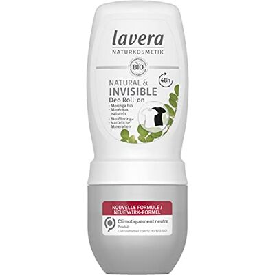 lavera Deo Roll-On Natural & Invisible – 0% aluminiumzouten – veganistisch – betrouwbare deodorantbescherming 48 uur – gecertificeerde natuurlijke cosmetica – biologische moringa en natuurlijke lavera Deo Roll-On Natural & Invisible – 0% aluminiumzouten – veganistisch – betrouwbare deodorantbescherming 48 uur – gecertificeerde natuurlijke cosmetica – biologische moringa en natuurlijke