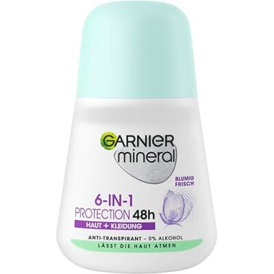 Garnier Mineral Bluming Frish 6-in-1 deodorant 48h huid + kleding 50ml Garnier Mineral Bluming Frish 6-in-1 deodorant 48h huid + kleding 50ml