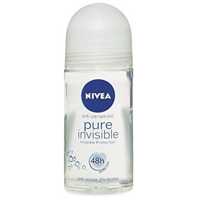 NIVEA Pure Invisible Roll-on Deodorant, anti-transpirant, 50 ml, 3 stuks NIVEA Pure Invisible Roll-on Deodorant, anti-transpirant, 50 ml, 3 stuks
