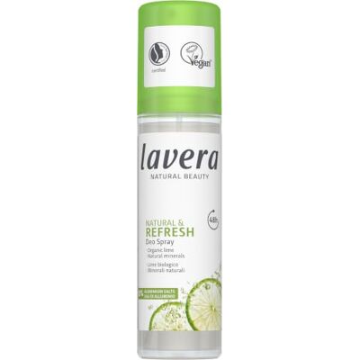 lavera Natural & Refresh Deodorantspray 48 uur, veganistisch, natuurlijke cosmetica, biologische limoen en natuurlijke mineralen, zonder aluminium, betrouwbare bescherming voor een fris huidgevoel, 48 uur bescherming, 75 ml lavera Natural & Refresh Deodorantspray 48 uur, veganistisch, natuurlijke cosmetica, biologische limoen en natuurlijke mineralen, zonder aluminium, betrouwbare bescherming voor een fris huidgevoel, 48 uur bescherming, 75 ml