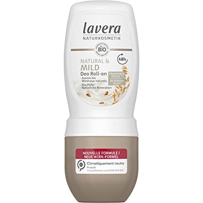 lavera Deo Roll-On Natural & Mild – 0% aluminiumzouten – veganistisch – betrouwbare deodorantbescherming 48 uur – gecertificeerde natuurlijke cosmetica – biologische haver en natuurlijke mineralen – lavera Deo Roll-On Natural & Mild – 0% aluminiumzouten – veganistisch – betrouwbare deodorantbescherming 48 uur – gecertificeerde natuurlijke cosmetica – biologische haver en natuurlijke mineralen –
