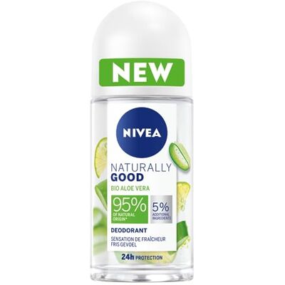 NIVEA NATURALLY GOOD Deodorant voor dames, aloë vera biologische bal, 50 ml, deodorant met 95% natuurlijke ingrediënten, 24 uur frisheid roll-on NIVEA NATURALLY GOOD Deodorant voor dames, aloë vera biologische bal, 50 ml, deodorant met 95% natuurlijke ingrediënten, 24 uur frisheid roll-on