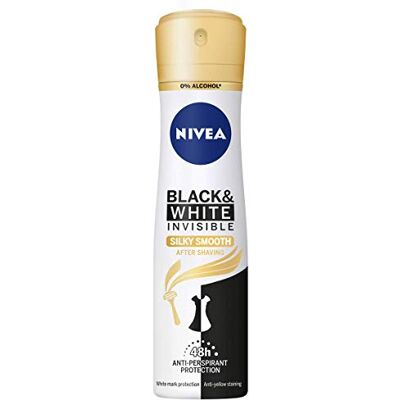 NIVEA Black & White Invisible Silky Smooth deodorant voor dames, 48 uur na het scheren, 6 stuks NIVEA Black & White Invisible Silky Smooth deodorant voor dames, 48 uur na het scheren, 6 stuks