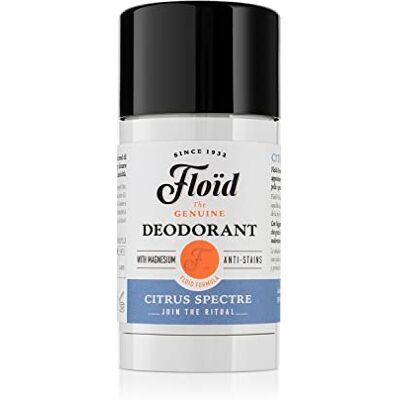 Floïd Floid Citrus Spectre Deodorant 75 ml voor mannen met magnesiumzouten voor hoog absorptievermogen en langdurige frisheid, lichaamsverzorging met anti-vlekformule Avec des sels de magnésium de la mer Morte, formule anti-taches, fraîcheur toute la jo Floïd Floid Citrus Spectre Deodorant 75 ml voor mannen met magnesiumzouten voor hoog absorptievermogen en langdurige frisheid, lichaamsverzorging met anti-vlekformule Avec des sels de magnésium de la mer Morte, formule anti-taches, fraîcheur toute la jo