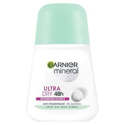 Garnier Anti-transpirant, intensieve bescherming tegen lichaamsgeur en okselvocht, werkt tot 48 uur, UltraDry Mineral, 1 x 50 ml Garnier Anti-transpirant, intensieve bescherming tegen lichaamsgeur en okselvocht, werkt tot 48 uur, UltraDry Mineral, 1 x 50 ml