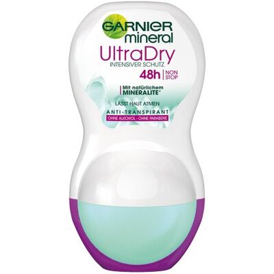 Garnier 50 ml Mineral Ultra Dry 48 uur non-stop anti-transpirant, 6 stuks Garnier 50 ml Mineral Ultra Dry 48 uur non-stop anti-transpirant, 6 stuks