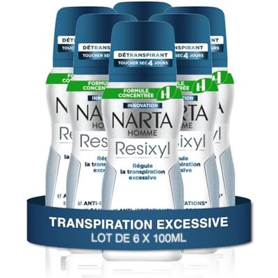 Narta Resixyl Gecomprimeerde Deodorant Spray voor heren Zweet- en droogaanraking 4 dagen Overmatig zweten Anti-irritatie* 0% Alcohol** Gevoelige Huid Anti-witte vlekken 100ml Set Narta Resixyl Gecomprimeerde Deodorant Spray voor heren Zweet- en droogaanraking 4 dagen Overmatig zweten Anti-irritatie* 0% Alcohol** Gevoelige Huid Anti-witte vlekken 100ml Set