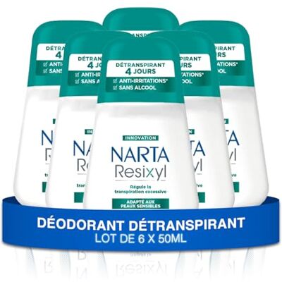 Narta Deodorant voor dames – Resixyl deodorant bal 4 dagen zonder alcohol – 6 x 50 ml Narta Deodorant voor dames – Resixyl deodorant bal 4 dagen zonder alcohol – 6 x 50 ml