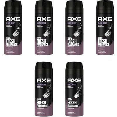AXE Black Night deodorant spray zonder aluminiumzouten voor heren, 6 x 150 ml, 6 stuks AXE Black Night deodorant spray zonder aluminiumzouten voor heren, 6 x 150 ml, 6 stuks