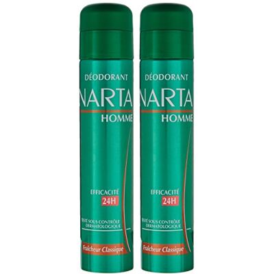 Narta Deodorant voor heren, anti-transpirant, klassiek, 24 uur, 200 ml, 2 stuks Narta Deodorant voor heren, anti-transpirant, klassiek, 24 uur, 200 ml, 2 stuks