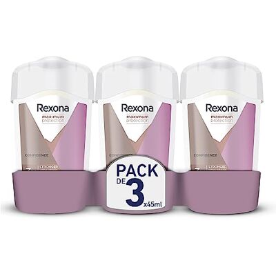 Rexona Confidence Antitranspirant-deodorantstick, 96 uur, 45 ml, 3 stuks Rexona Confidence Antitranspirant-deodorantstick, 96 uur, 45 ml, 3 stuks