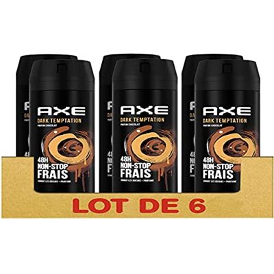 AXE Dark Temptation Deodorant Spray voor heren, 48 uur non-stop fris, chocoladegeur (6 x 200 ml) AXE Dark Temptation Deodorant Spray voor heren, 48 uur non-stop fris, chocoladegeur (6 x 200 ml)