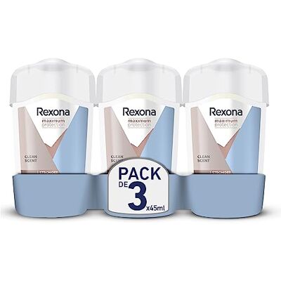 Rexona Clean Scent Antitranspirant-deodorantstick 96 uur, 45 ml, 3 stuks Rexona Clean Scent Antitranspirant-deodorantstick 96 uur, 45 ml, 3 stuks
